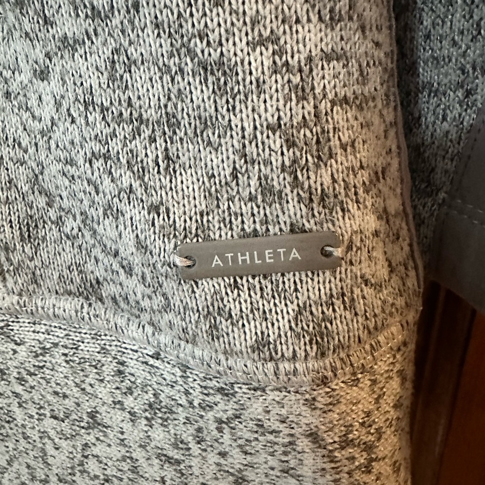 Athleta   Womens Cya Stronger Long Jacket Full Zip Hoodie Gray Heathered M EUC - Picture 3 of 8